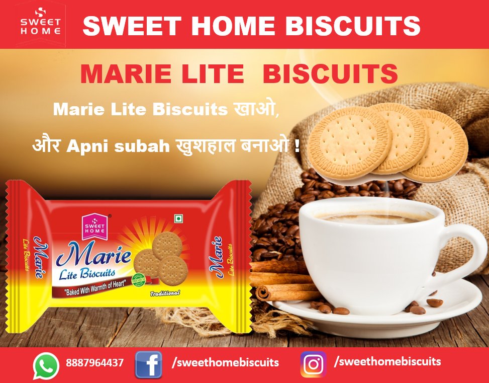 sweethome_b's tweet photo. Make your Mornings great with Sweet Home Biscuits Marie Lite @@
Sweet Home Biscuits offers a wide range of biscuits which are locally made!
We are Dil Se Swadeshi !!!
#vocalforlocal #dilseswadeshi #sweethomebiscuits #chocomagic #krispo #cashew #butter #creambiscuits #MarieLite https://t.co/hFTkRLx9A4