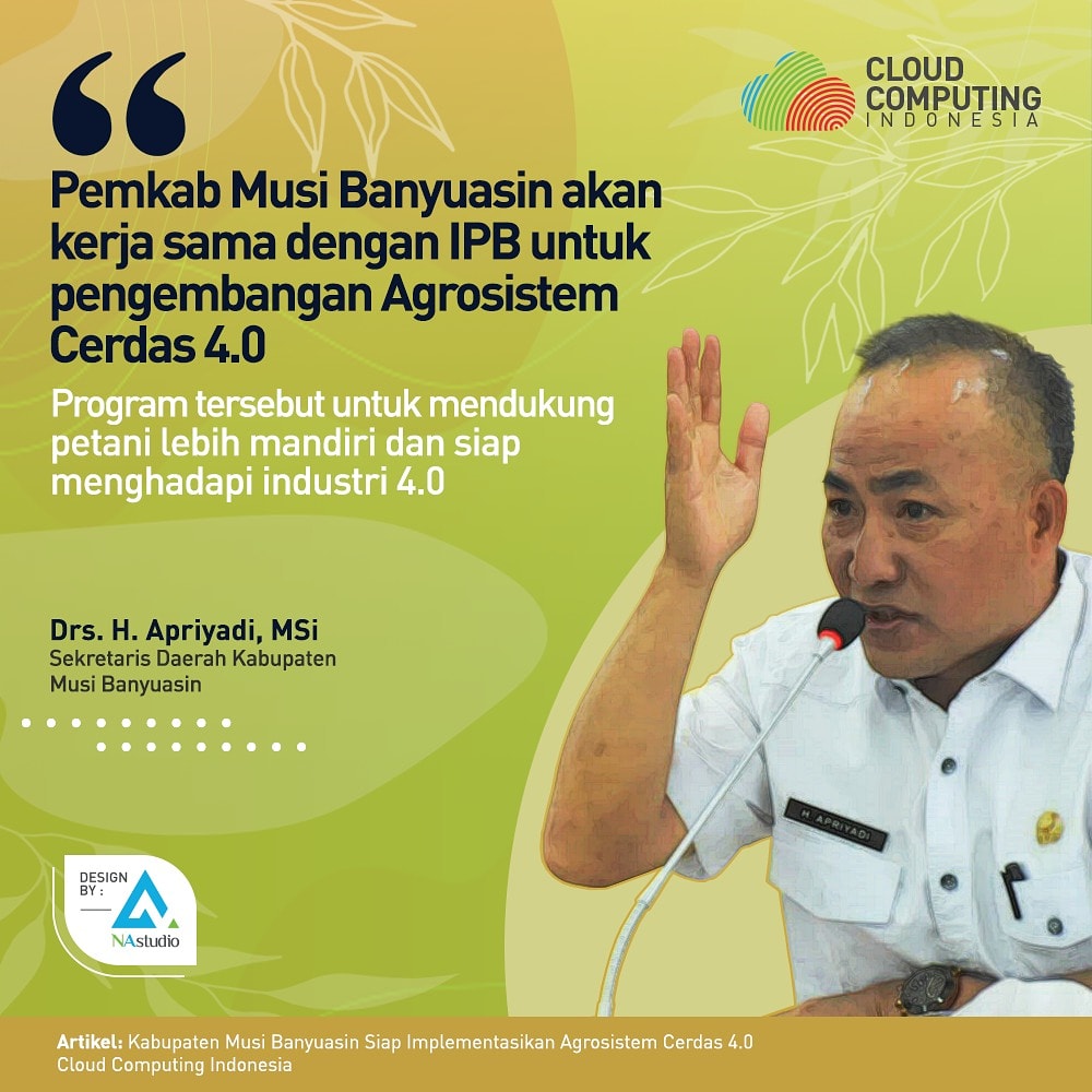 cloudcomput1ng's tweet image. Menghadapi Industri 4.0 tentunya membuat berbagai sektor perlu untuk memahami teknologi. Pertanian salah satunya. Kabupaten Musi Banyuasin menanggapi perkembangan ini dengan implementasi Agrosistem Cerdas 4.0
#cloudcomputing #cloudcomputingid #teknologi #pertanian #pemkabmuba
