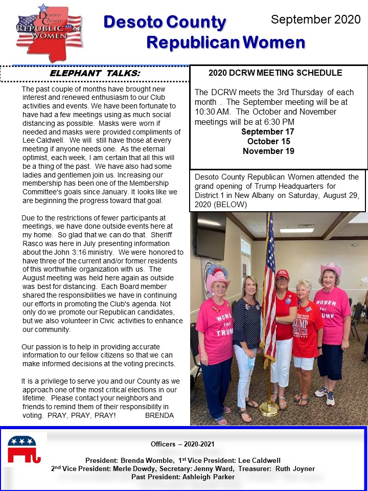 DesotoGOP's tweet photo. #DCRW September NEWSLETTER #MFRW #GOPWomen https://t.co/nGnrAK1ebZ