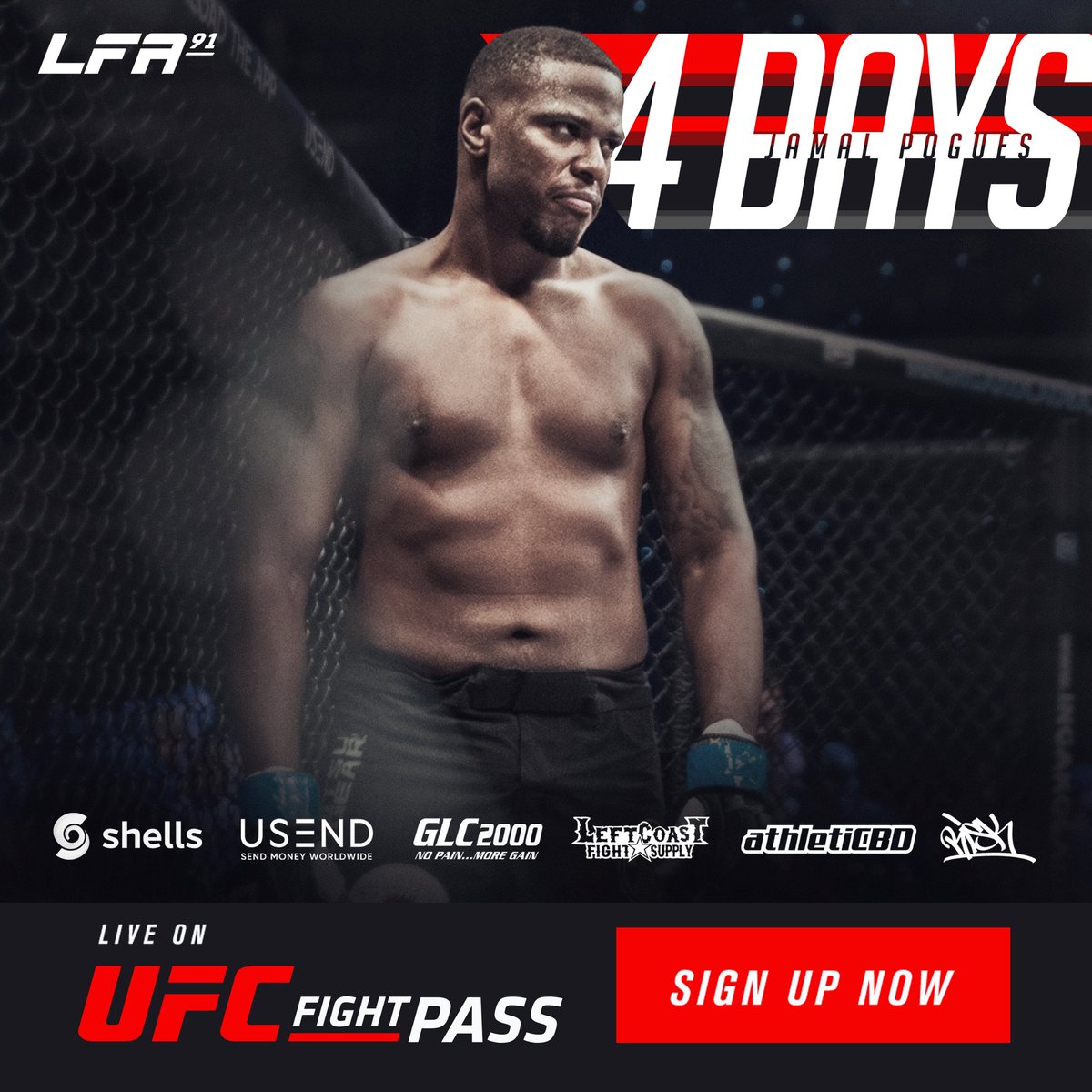In 4 Days, <a href="/LFAfighting/">LFA</a> title challenger and top #lightheavyweight prospect <a href="/MMAs_Finest/">Jamal Pogues</a> returns to the <a href="/LFAfighting/">LFA</a> Octagon at #LFA91!

Friday, September 11
@SanfordPentagon
#SiouxFalls, #SouthDakota

#MMA
#LFANation
<a href="/UFCFightPass/">UFC FIGHT PASS</a>