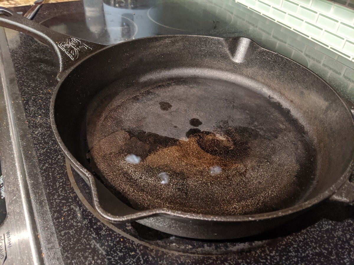 5) Heat up your cast-iron pan and get some tallow in there.Use lots.Don't let it get so hot that it smokes, but just below that.If you don't have a cast-iron pan, rethink your entire life.