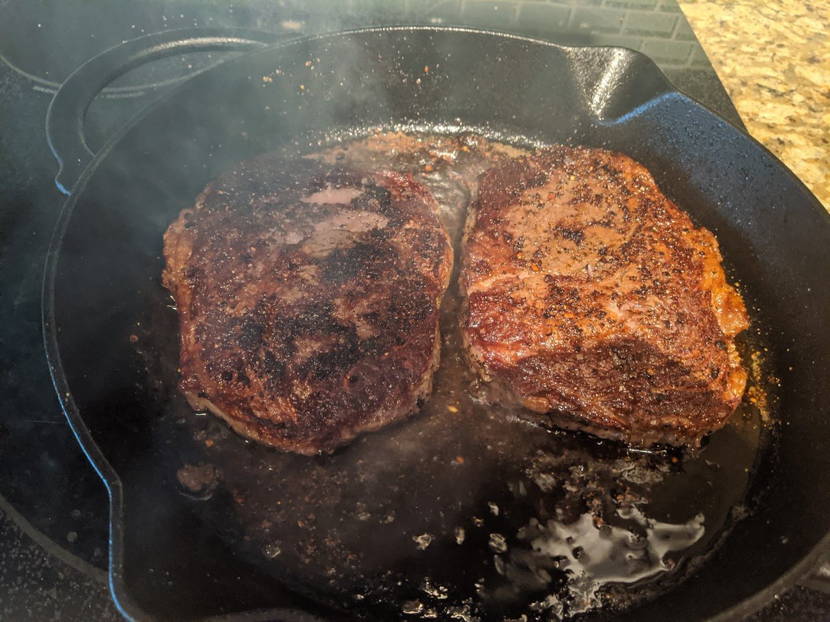 8) Add whatever other seasonings you want.Maybe some garlic powder or Montreal steak spice.Wait another 60 seconds then flip again.