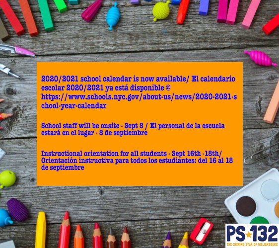 PS132PTA's tweet photo. School calendar is now available! / 
¡El calendario escolar ya está disponible! https://t.co/cNLIqXoIMa