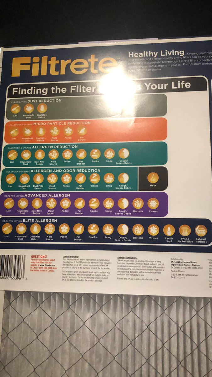 5) Filtration of air is likely also key. MERV13 graded higher is the best. I was shopping for HVAC filters and most are not up to par—except for the highest. The 3M 2200 filtration level or higher is equivalent to MERV13 though. But most air filters way below this.