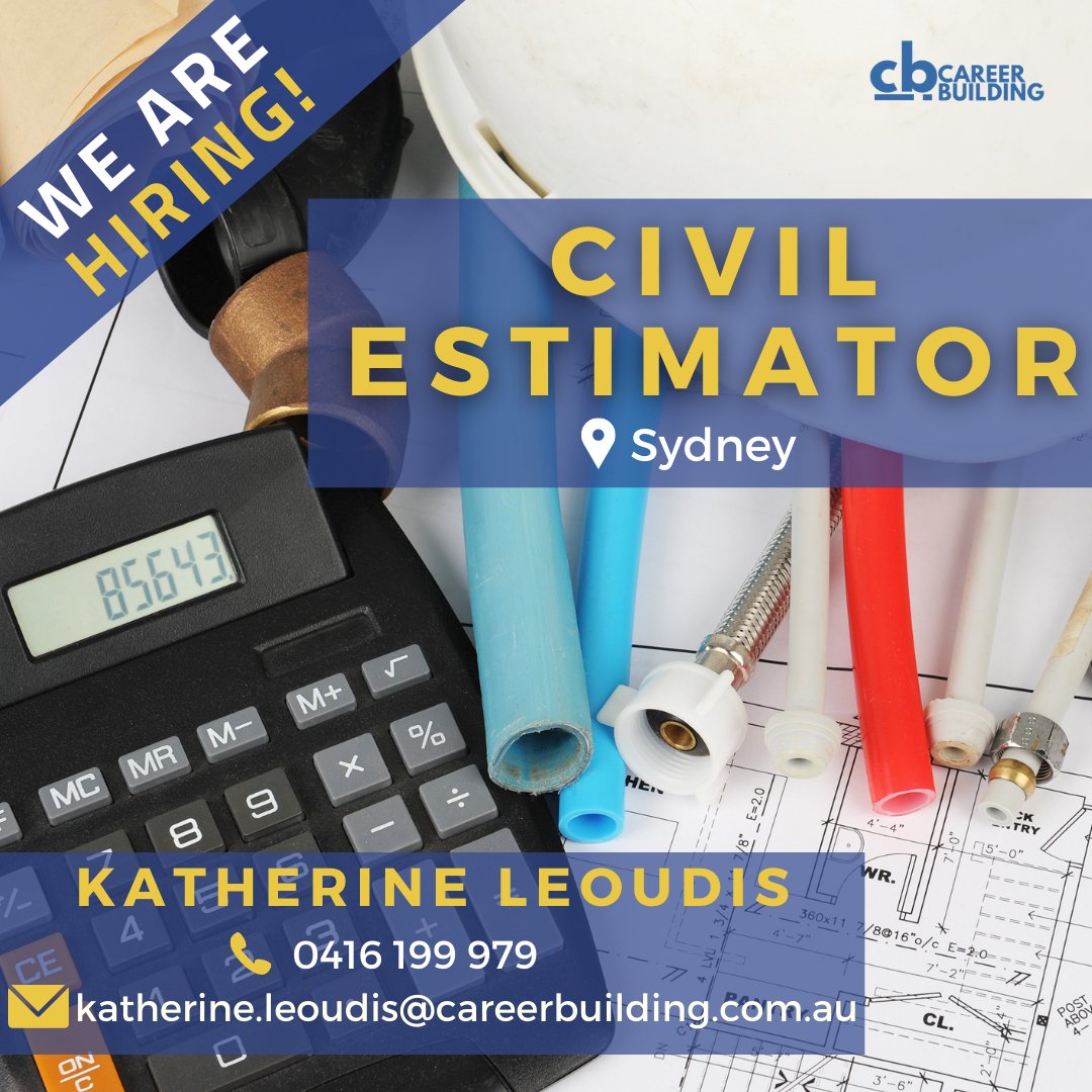 zondaAU's tweet image. We are looking for a Civil #Estimator in #Sydney! 👷‍♀️👷‍♂️

For a confidential discussion, please contact

Katherine Leoudis

📞 0416 199 979

💬 katherine.leoudis@careerbuilding.com.au

#civilestimator #engineer #aussieengineers #civilconstruction #jobsearch #jobseeker #australia