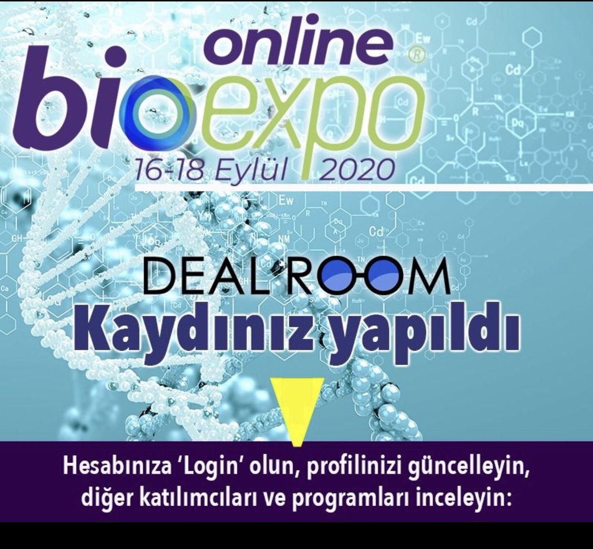 Cembayazit's tweet photo. 16-18 Eylül tarihleri arası gerçekleşecek bioexpo etkinliği online olarak Deal Room’da. Verimli bir etkinlik olmasını diliyoruz. #dealroomevents @vikingturizm https://t.co/jUmU5smuEM