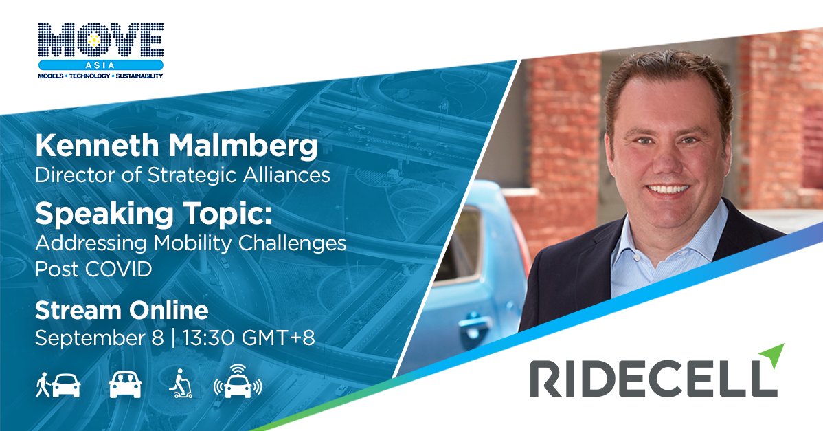 ridecell's tweet image. It's time to virtually dive into #MOVEAsia 2020! We're excited to engage with all the speakers lined up for this week, including today's talk with Kenneth Malmberg on addressing #mobility challenges after COVID-19. We hope you'll join us! #MOVE2020 terrapinn.com/virtual/move-a…