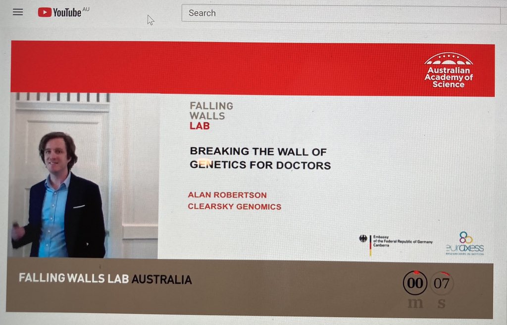 ✨ Queensland finalist Alan Robertson with Breaking the Wall of Genetics for Doctors 🧬 #FallingWallsLab @StudyQld <a href="/Science_Academy/">Australian Academy of Science</a>