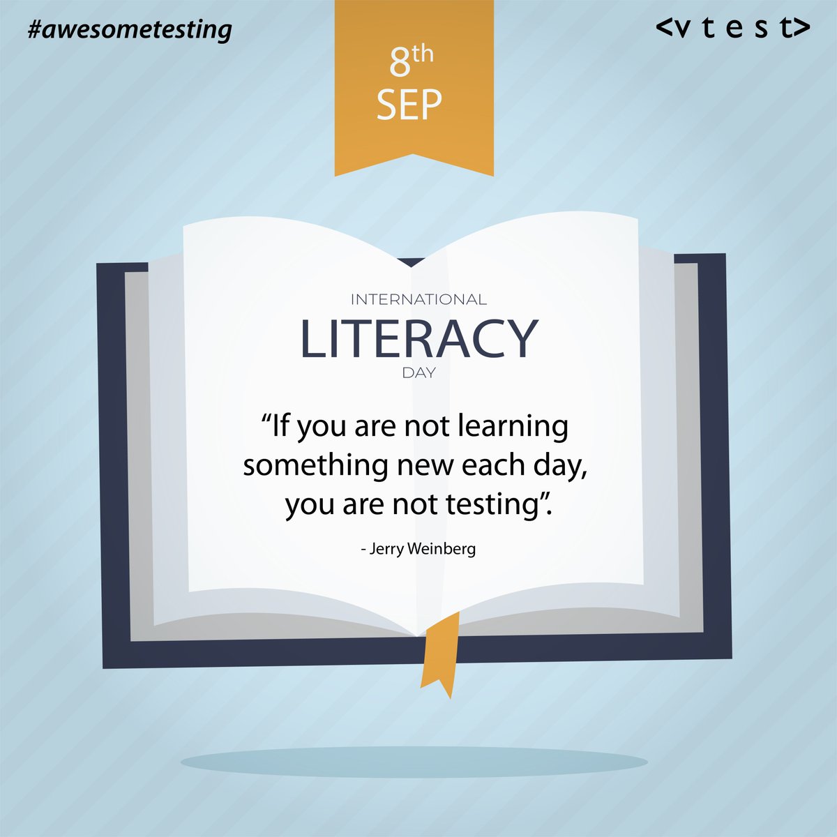 vtestcorp's tweet photo. Happy Learning! Happy Literacy Day!

#softwaretestingcompany #softwaretestingservices #qacompanies #qaservices #softwaretesting #itindustry #testautomation #qualityassurance #testingtools #testers #outsourcesoftwaretesting #punejobs #awesometesting #vtest Shak Hanjgikar https://t.co/JzeOl9P3oU