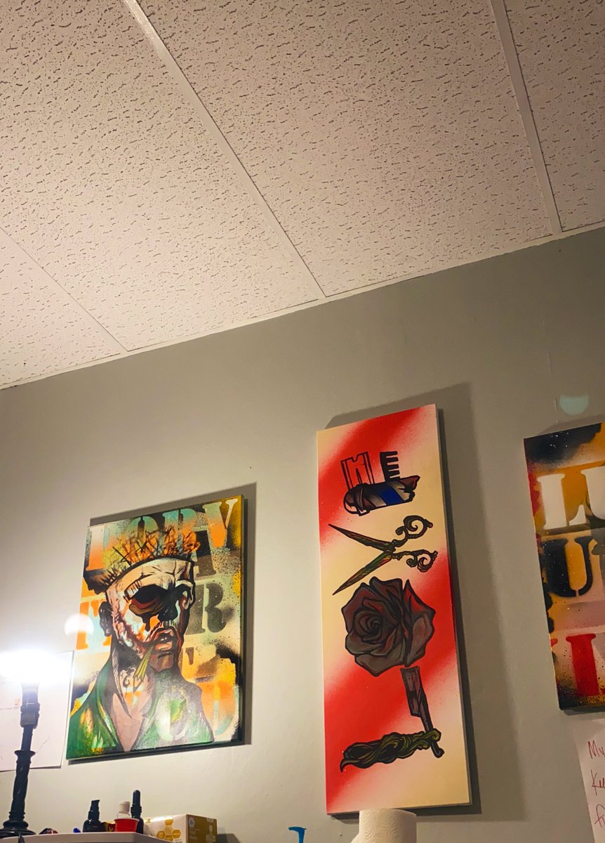 Yenomtra's tweet photo. My own art work on my own apartment walls. No help. No relationship. No roommate. 🙏🏽 https://t.co/ibXpye2aLW
