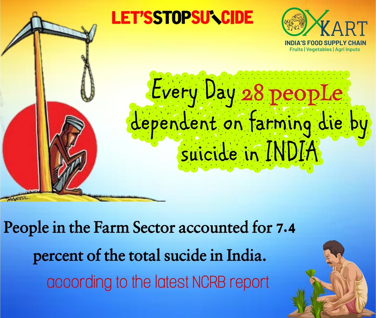 OxkartC's tweet photo. Farmers are the backbone of the country.
#agriculture #farming #farmer #farmlife #agro #farmingworld #nature #agriculturelife #farmers #NCRB #stopfarmerssucide #supplychain #logistics #startup #oxkart #indiainagriculture #bhaktisharma #incubationmaster #startuppathshala https://t.co/AiXe7MJKJ7