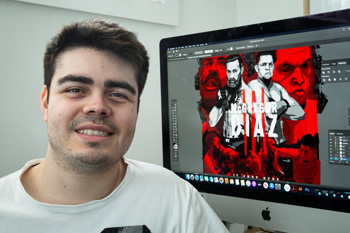 B_BearCreative's tweet image. Dylan getting creative with some UFC inspired design work. Check out @driven2create on Instagram to follow his Illustrative work!
#illustrationartists #graphicdesign #MMA #UFC #posterdesign #adobeillustrator #australia #wollongong