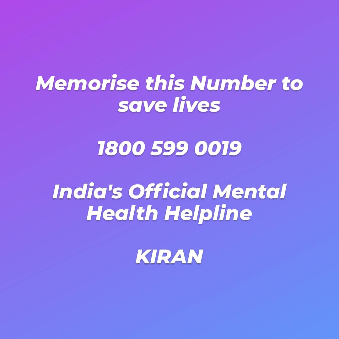 BombayPsych's tweet photo. Available in 13 languages
Manned by trained counselors
Backed by Psychologists and Psychiatrists
Set up by Ministry of Social Justice and Empowerment
Free too
Save this in your contacts 
#SuicidePrevention #WSPD2020 
Its a "Kiran" of new hope https://t.co/0Ufdkh1nT1