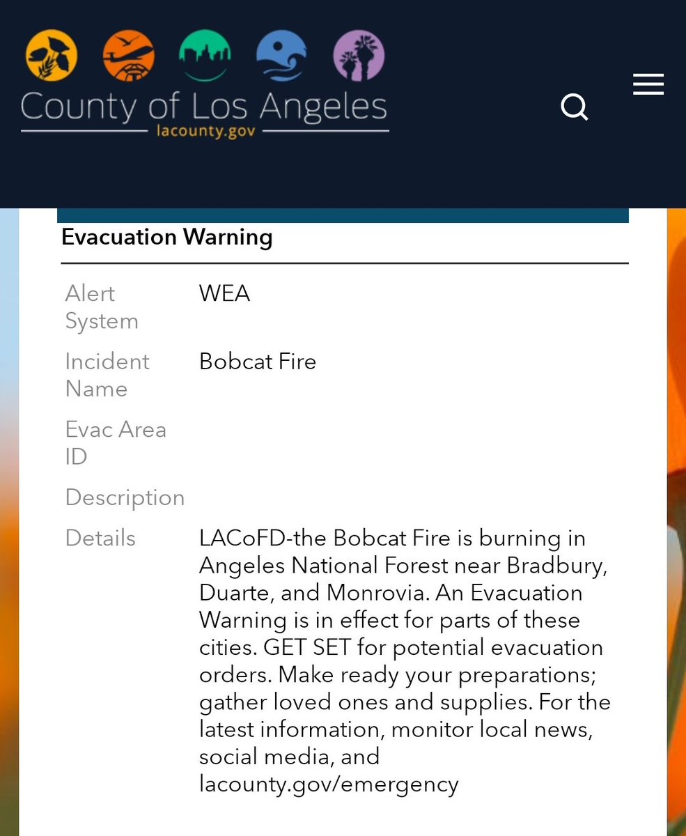 It isn't specific to neighborhoods or streets at this time. I imagine they will update this. #BobcatFire