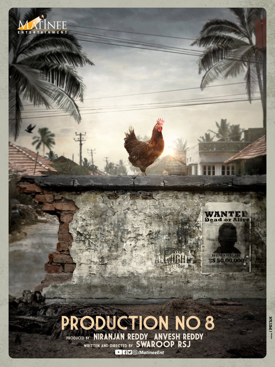 swarooprsj's tweet photo. Last time it was a Detective Thriller Film set in Nellore 
This time it is a Bounty Hunting film set near Tirupathi 

Happy and Proud to be associated with @MatineeEnt  for my 2 nd  feature film

See You in 2021 ( Only in Theatres 😎)
#Matinee8 https://t.co/4YhO6X29Cq