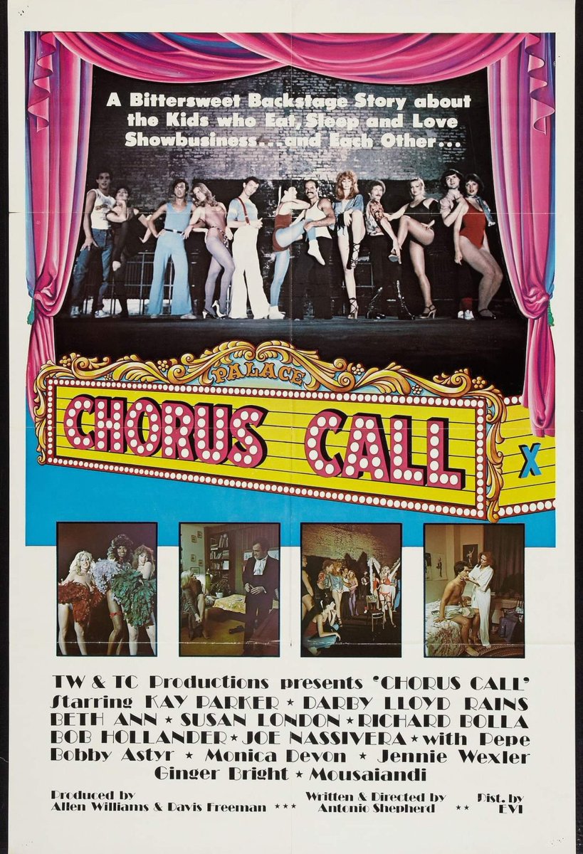 OlsenBenson2223's tweet photo. Chorus Call (1978) Directed & Written by Antonio Shepherd A take off on the film A Chorus Line as auditions start for a new musical on broadway #KayParker @Robert_Kerman/#RBolla...#DarbyLloydRains #BobbyHollander https://t.co/hWafdEQyvi