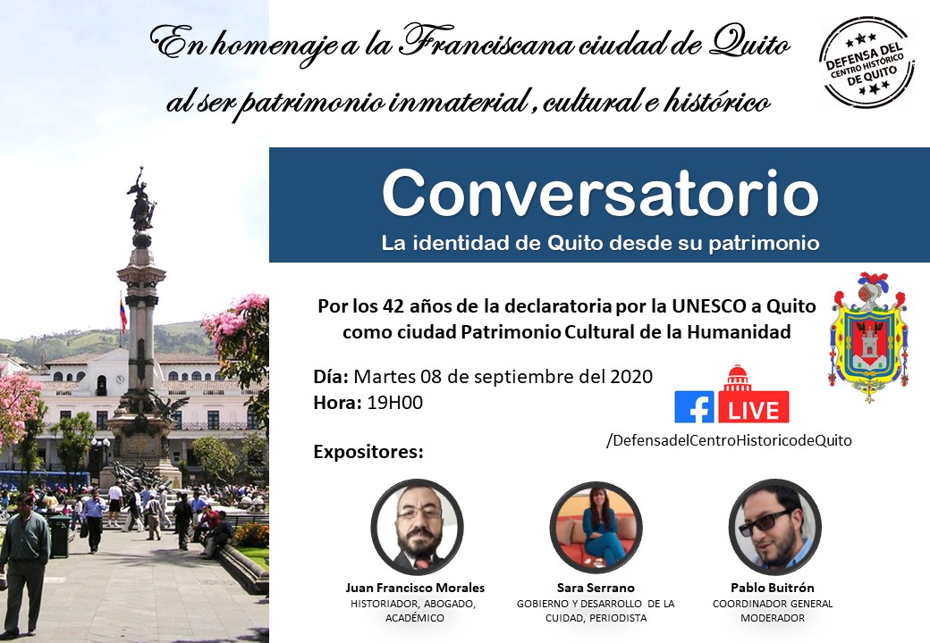 DefensaCHQ's tweet photo. Invitamos a todos a este evento en vivo por conmemoración de los 42 años de la declaración a Quito como ciudad Patrimonio Cultural de la Humanidad.

#PatrimonioCHQ #Unesco #Heritage #CentroHistóricoUnido #DefensaCHQ #VenalCentro #QuitoBonito #QuitoPatrimonioMío #QuitoLindo https://t.co/dGENmjWRwZ