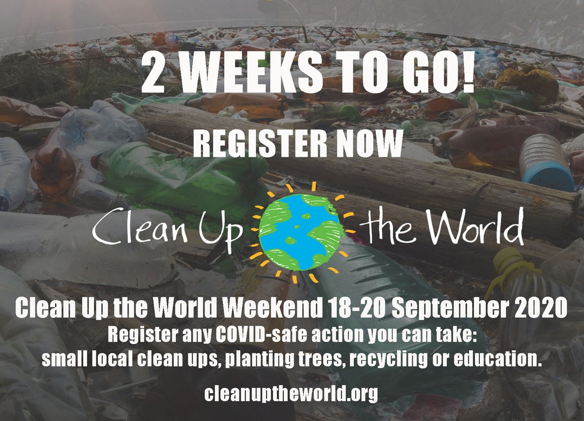 Only 2 weeks to go! Clean Up the World weekend activities are starting from September 18-20. Register now to receive access to our digital support materials. cleanuptheworld.org/registeranacti… #cleanuptheworld