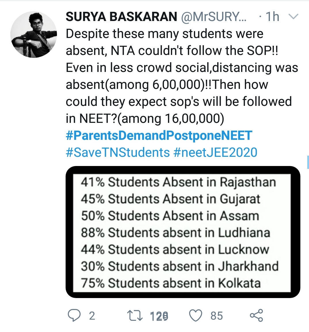 Paramit68752434's tweet photo. #NEET2020
#postponeNEET
#ParentsDemandPostponeNEET
#9Baje9Minute 
#SaveTNStudents https://t.co/BRvQgVvH0X