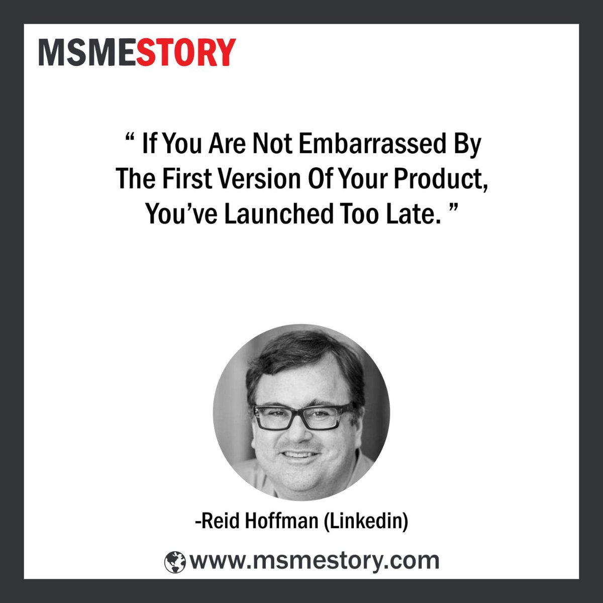 msmestory's tweet image. Quote From- &quot; Reid Hoffman&quot; (Linkedin)
For more details,
Visit:- msmestory.com
#Msmestory #msmeupdate #entrepreneur #sme