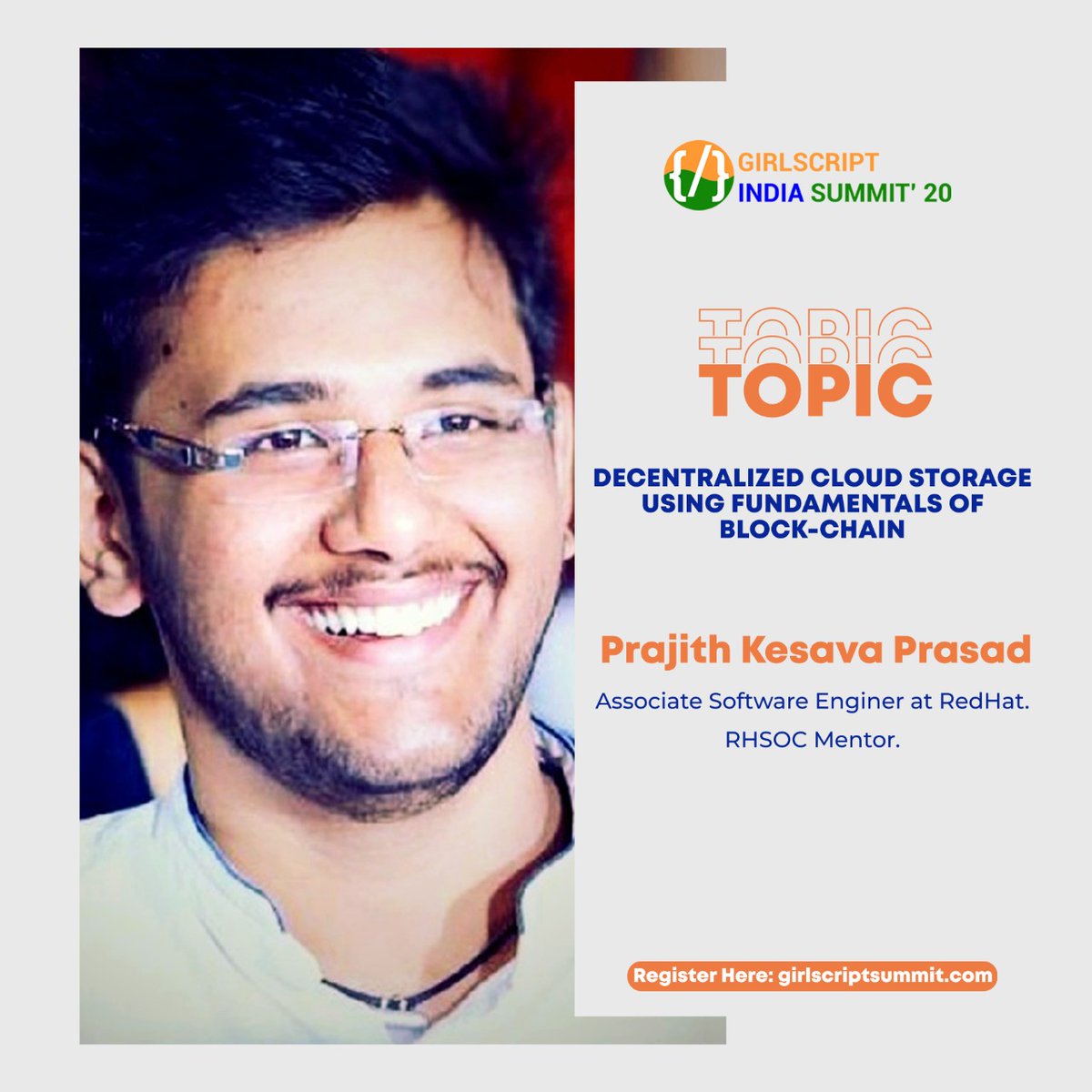 gssummit_2021's tweet photo. @Girlscript1 Presents a webinar on the topic "DECENTRALIZED CLOUD STORAGE USING FUNDAMENTALS OF BLOCK-CHAIN" by @PrajithKPrasad Sir.

He is currently working as an Associate Software Engineer at Red Hat🔥. 

🎟️Register yourself now: https://t.co/kPMg2gX2lv

#girlscript https://t.co/we8up873OU
