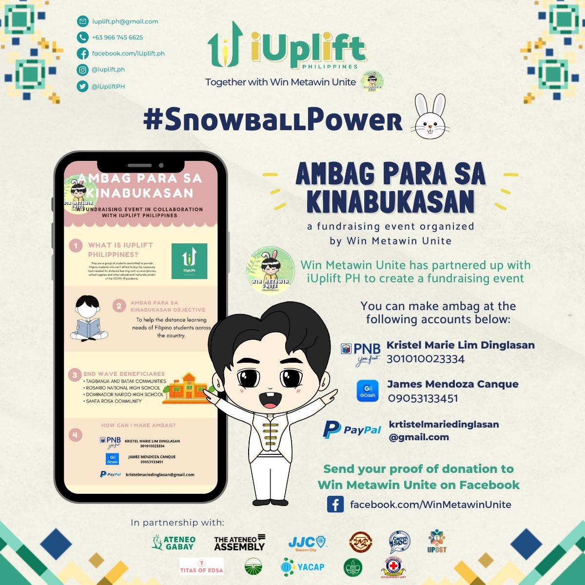 iUpliftPH's tweet photo. KUMUSTA MGA KA-RAIKANTOPENI?
Ready na ba kayo sa last episode ng Still 2gether? Kami hindi pa! 😭
While waiting for #ยังคั่นกูEP5, we would like to acknowledge that Win Metawin Unite collaborated with us to create a fundraising for the Wave 2 beneficiaries of #ProjectAmbagan 💚 https://t.co/vvRa5KoMkg