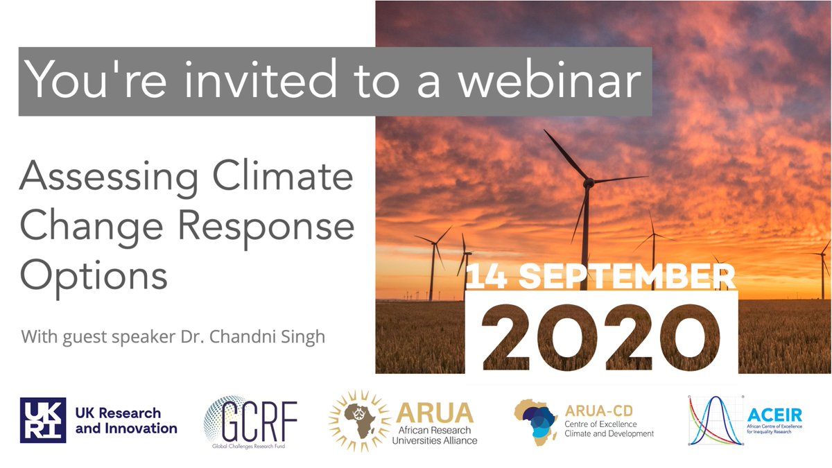 ARUA_CD's tweet photo. You're invited to the first #TSITICA project webinar, 14 Sept: Assessing the multidimensional feasibility of adaptation options in a robust and transparent manner to provide direction for global climate policy future climate research RSVP: https://t.co/xIieJkIKJ1 @_chandnisingh https://t.co/Ygy1QstsC0