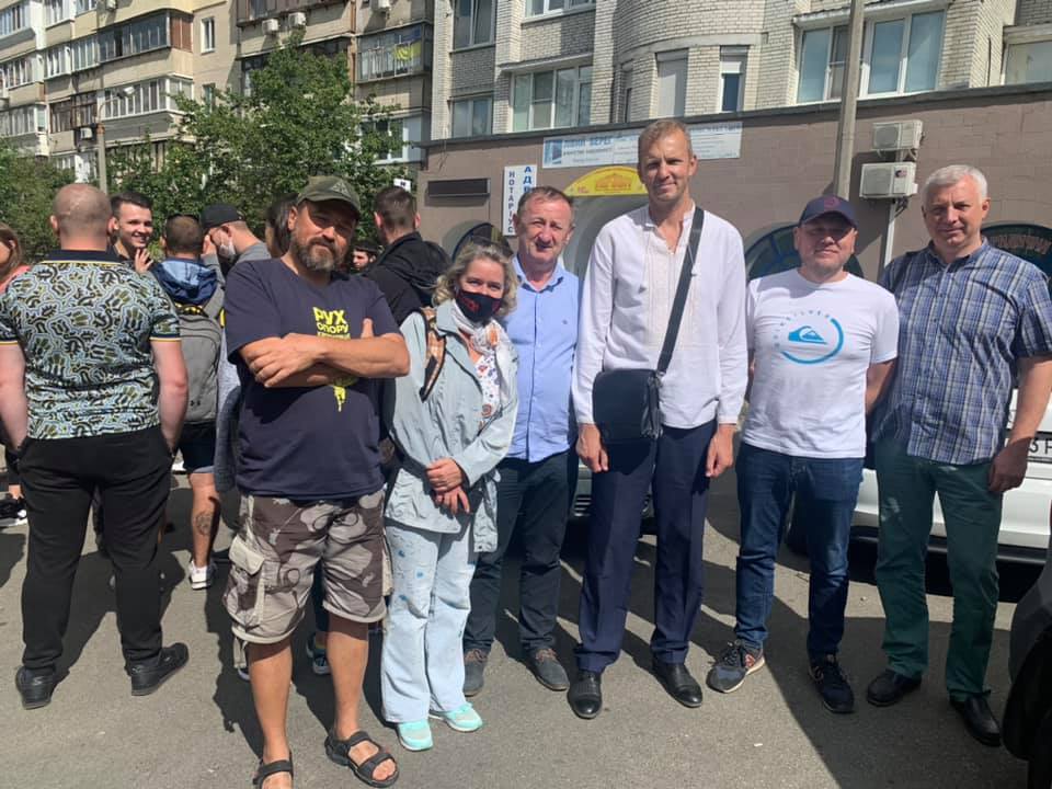 August 2020: Ratushnyy and leaders of the "Capitulation Resistance Movement," Pavlo Bilous, Igor Mazur, Mykhailo Basarab, and Serhiy Kvit