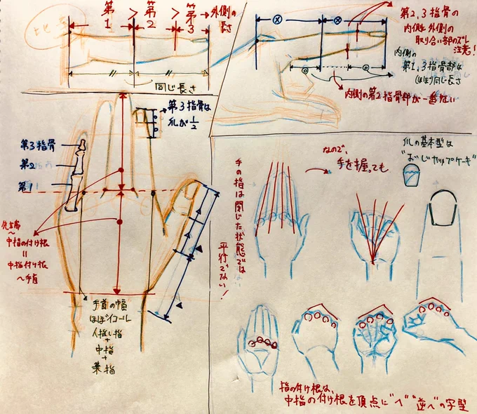 基本的な手のあれこれ、、

今まで目を背けていたところもあったので、いい経験値になりました!

ちょっと1枚に詰め込みすぎておりますがm(__)m 