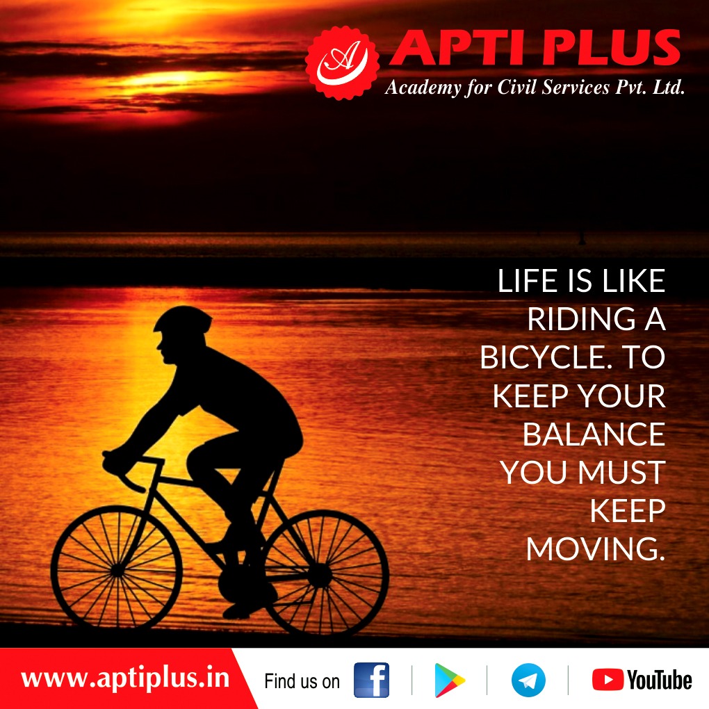 IASGYAN1's tweet photo. Life is like riding a bicycle. 
To keep your balance you must keep moving.

Follow us on Instagram for latest updates:
https://t.co/JDdoime2y7

#Hope #work  #Pursue #Motivationalquotes #Success #Staystrong #Staysafe #Staymotivated #Iasgyan #Aptiplus #Upsc 
#Tuesdaymotivation https://t.co/sEXWiqsQ1g