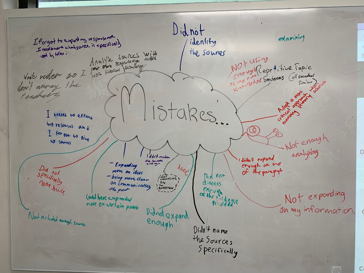 MrFafDriscoll's tweet photo. Assessment task reflection w/ 8 History. Aim is to reframe ‘mistakes’ in tasks as ‘growth opportunities’. Ss read their submissions and feedback, write up their ‘mistakes’, and together, we rephrase to see them as opportunities for learning growth. https://t.co/MOt1VOdceL