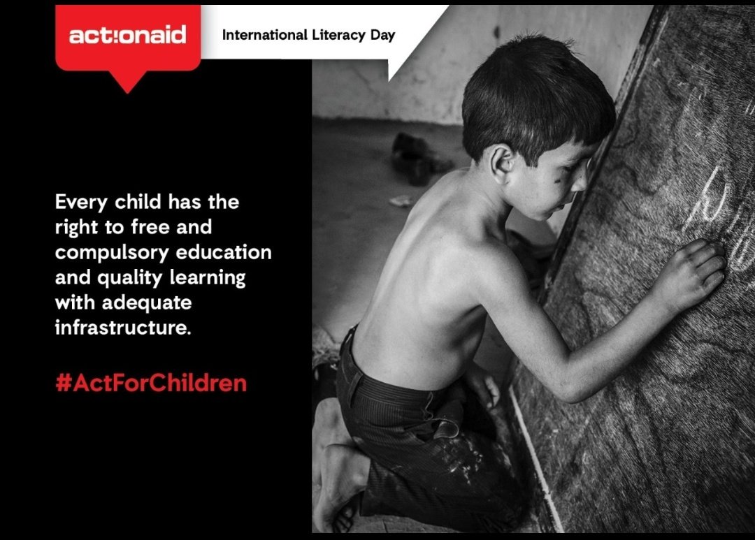 anshulb92's tweet photo. Education is every child's fundamental right. This #LiteracyDay, let's resolve to ensure free, quality education for all. Schools must have adequate teachers, separate toilets for girls &amp; boys &amp; effective teaching processes to help them reach their full potential. #ActForChildren https://t.co/OXFdDpu7J9