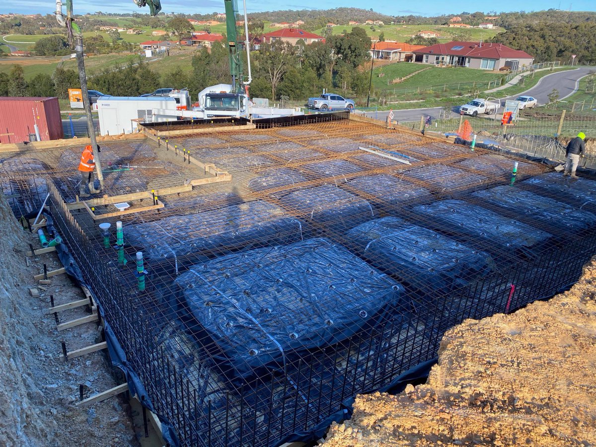 BASECONAU's tweet photo. Can you guess how much concrete we needed for this pour last week? 🤔

Over 150 cubic metres! The pictures don't do it justice, the slab down in Wallan is one of the biggest residential pours the team has ever seen. 👀 https://t.co/HO0V76rmtW