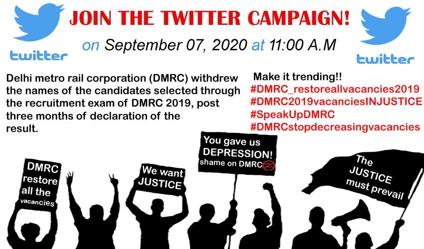 chauhanbhanu999's tweet photo. #DMRC2019vacanciesINJUSTICE
#Shame_on_DMRC
Withdraw revised results DMRC recruitment 2019 and restore all vacancies
DMRC INJUSTICE ..
Reduced vacancies after selection..... https://t.co/6JBOmvqpDH
