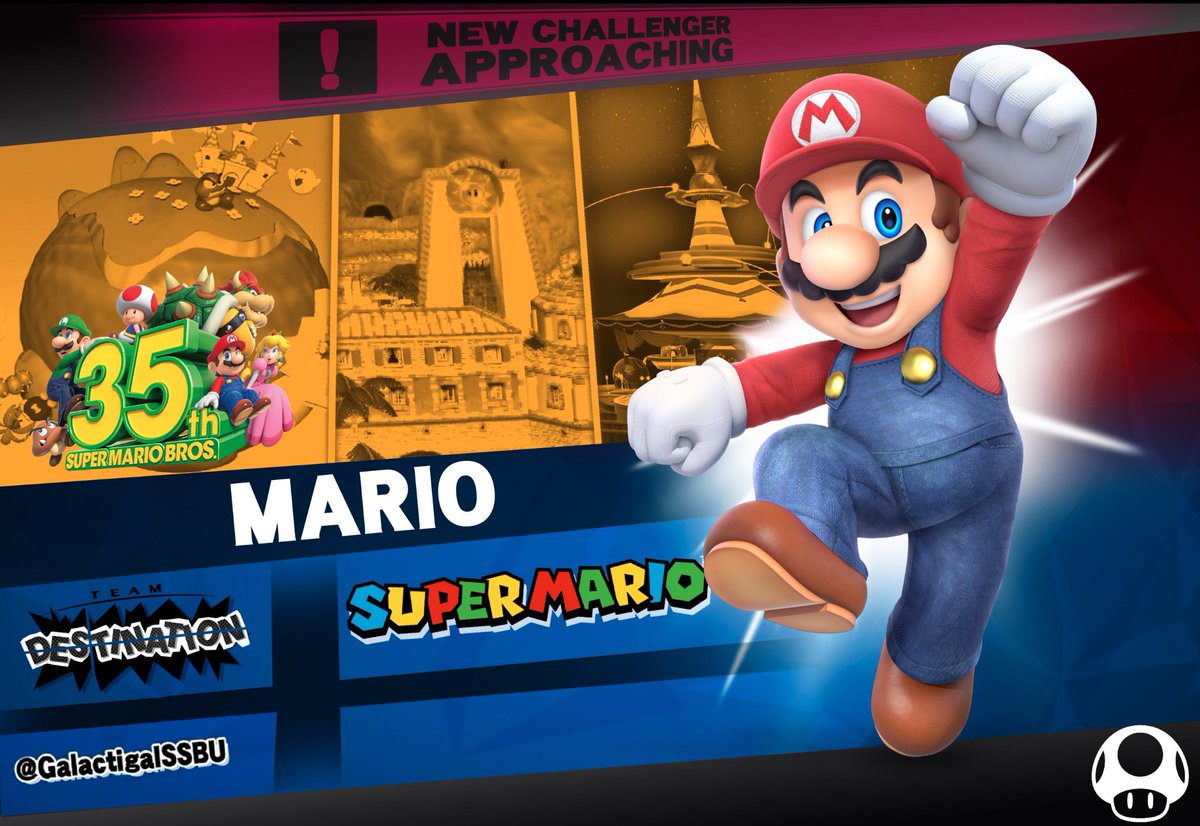 Here's a reimagining of Mario's appearance in smash, using his mo...