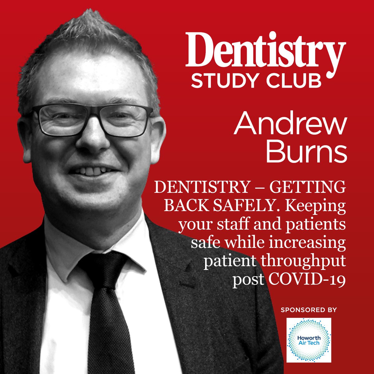 Dentistry's tweet photo. Andrew Burns joins us on the 15th Sept at 7pm with: DENTISTRY - GETTING BACK SAFELY - Keeping your staff and patients safe while increasing patient throughput post COVID-19 with @HoworthAirTech 

Register for free: https://t.co/t0gZ8tLMjh

#cleanair #dentistry #dentistryonline https://t.co/0QxcBx6sZG