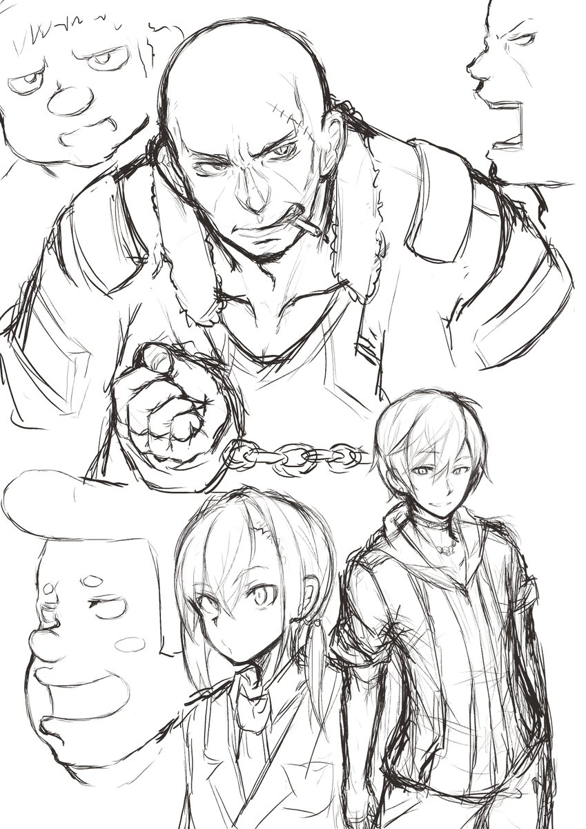 キャラの描き分けが苦手なので男キャラ練習 のーとんの漫画