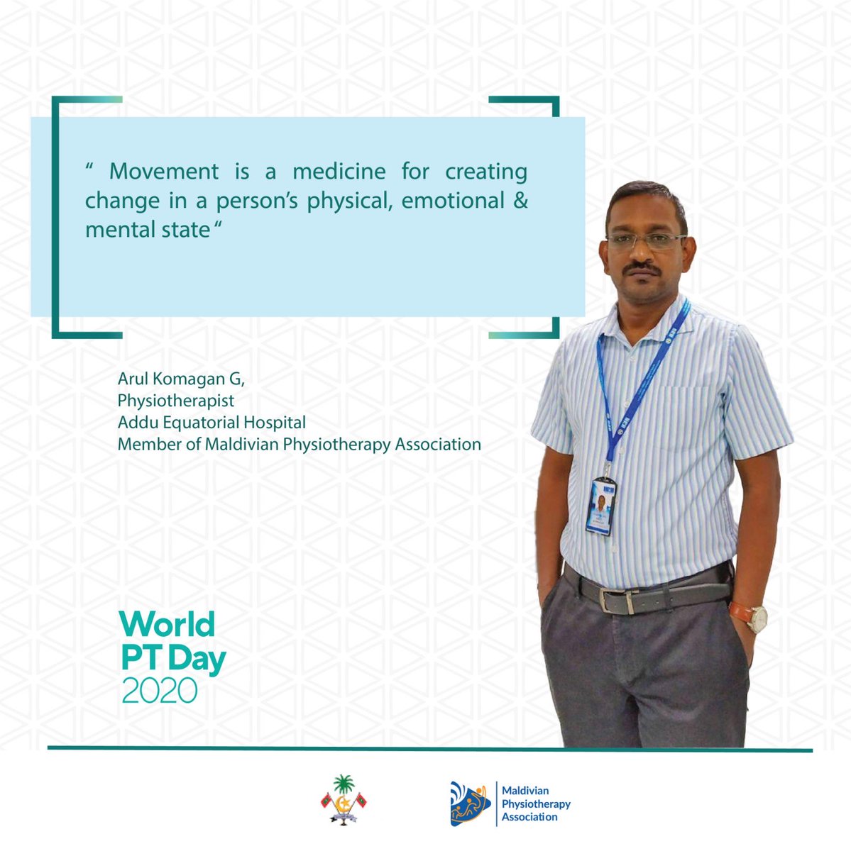maldivianphysio's tweet photo. Dropping few inspirational quotes from our members and associate members on the occasion of World Physiotherapy Day. 
#WorldPTDay2020 #COVIDー19 #rehabilitation https://t.co/C9cAK0BxrU