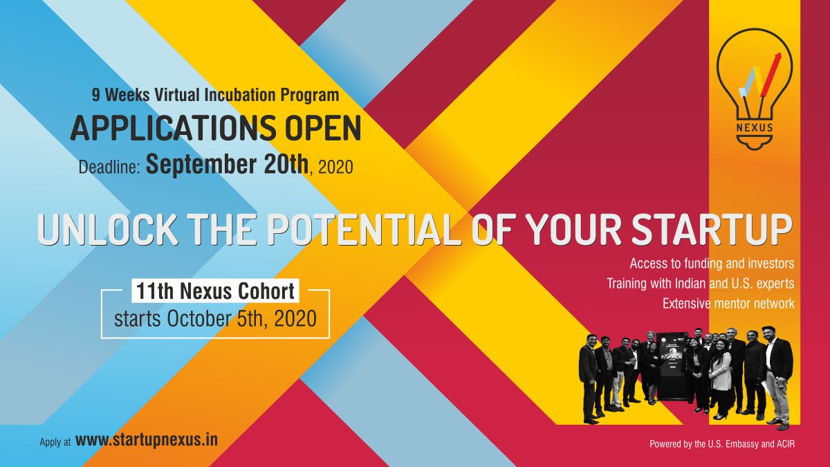 After running 10 successful cohorts of more than 100 startups who have raised over USD 8.2 million in funding and USD 12 million in incremental revenue, Nexus is now accepting applications for the 11th Cohort of the Nexus pre-incubation program. Apply now! startupnexus.in