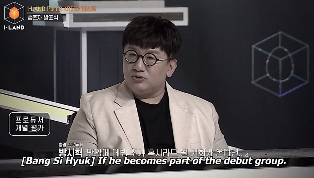 4. The current producers believe that he still has a loooooong way to improve. (ep.8: Fake Love unit)
