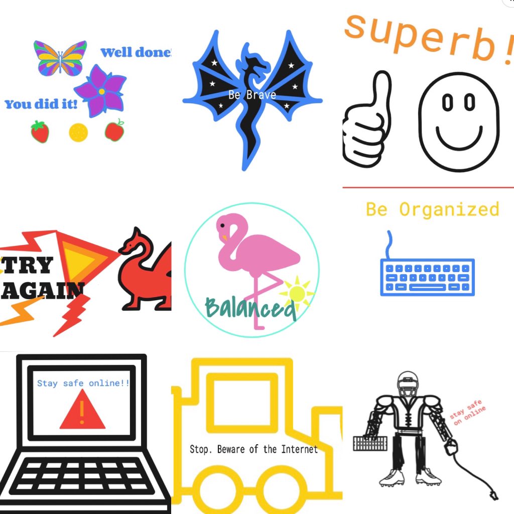 shigetasensei's tweet photo. Gr5 learning different workflows (platforms) to share files while thinking about their privacy settings and their audience. Today they designed digital stamps for ME and shared via #Seesaw, #GoogleClassroom, #Gmails or #autodraw Love messages I could send to other SS #cainspires https://t.co/6t1c3InySz