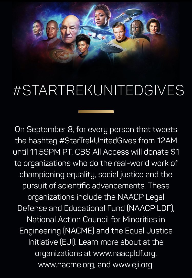#StarTrekUnitedGives 🖖