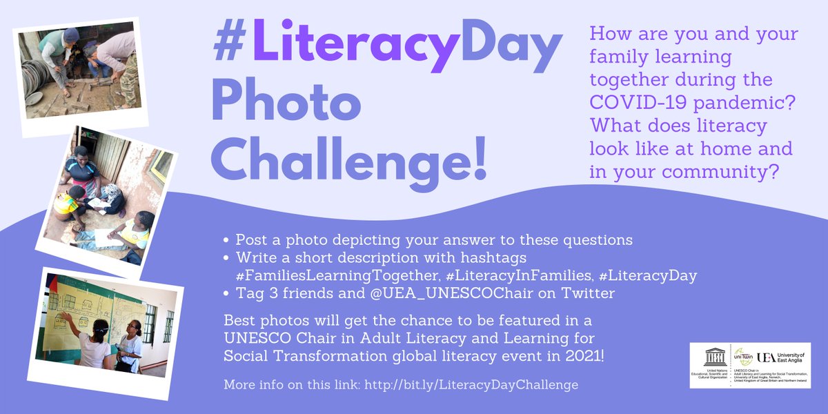Today is International #LiteracyDay! 🎉📖

Celebrate today by sharing photos of how you & your family are learning together! Don't forget to tag us & use the hashtags #FamiliesLearningTogether #LiteracyInFamilies & get the chance to be featured in global literacy event in 2021🌏