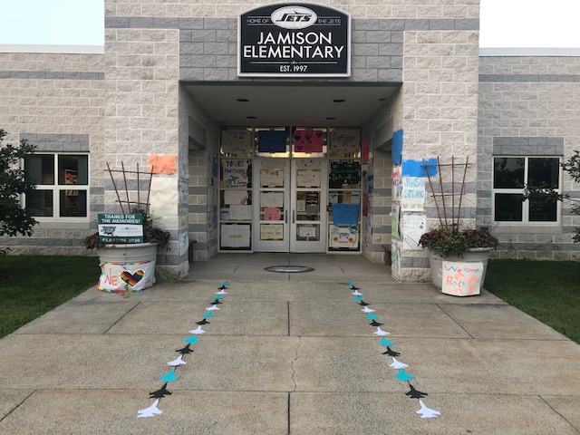What a great way to start the day.  It was so nice to walk into the building and see such great support from the Jamison community!  We love the positive messaging!!!!  Thank you for Being The Good.