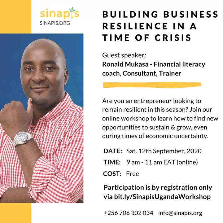 RonaldMukasaSs's tweet photo. Come learn how to build business resilience 

#FinancialLiteracy https://t.co/wZCzYZCH04