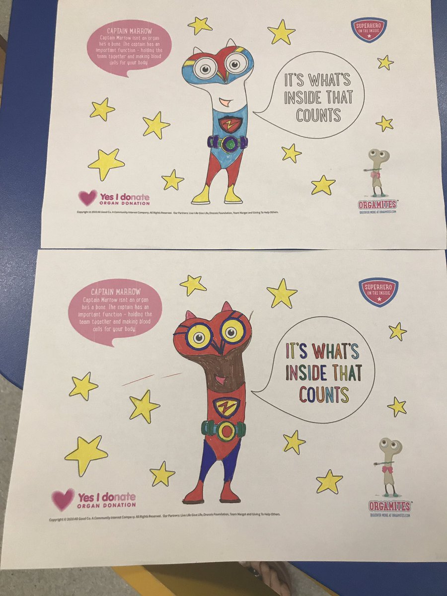 While my daughter is an inpatient @Leeds_Childrens we have been spreading the message & have got the kids colouring & talking with their parents @NHSBT @Yorkshire_OTDT @BeAHeroYorks #OrganDonationWeek
