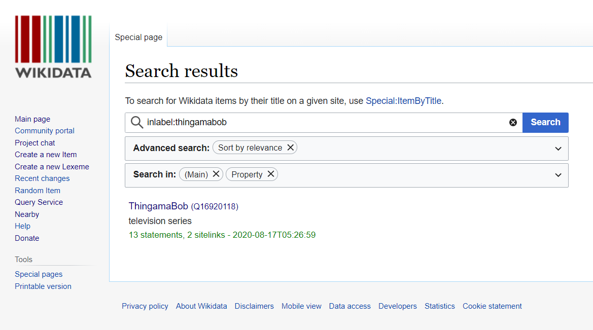exmusica's tweet photo. #WikidataTips Did you know that you can use inlabel:<yourword> to search for QItems with specific words in the label or alias field? https://t.co/fgHuhiPmkj