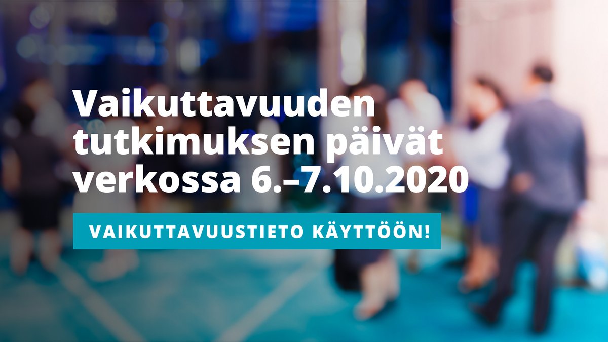 Vaikuttavuuden tutkimuksen päivien 2020 esitysten abstraktit on luettavissa verkkosivuillamme! Lisää näistä kaikista mielenkiintoisista aiheista avoimilla ja maksuttomilla päivillämme 6.-7.10.2020. Muista ilmoittautua mukaan! sites.uef.fi/vaikuttavuuden…   #VTpaivat2020 #vaikuttavuus