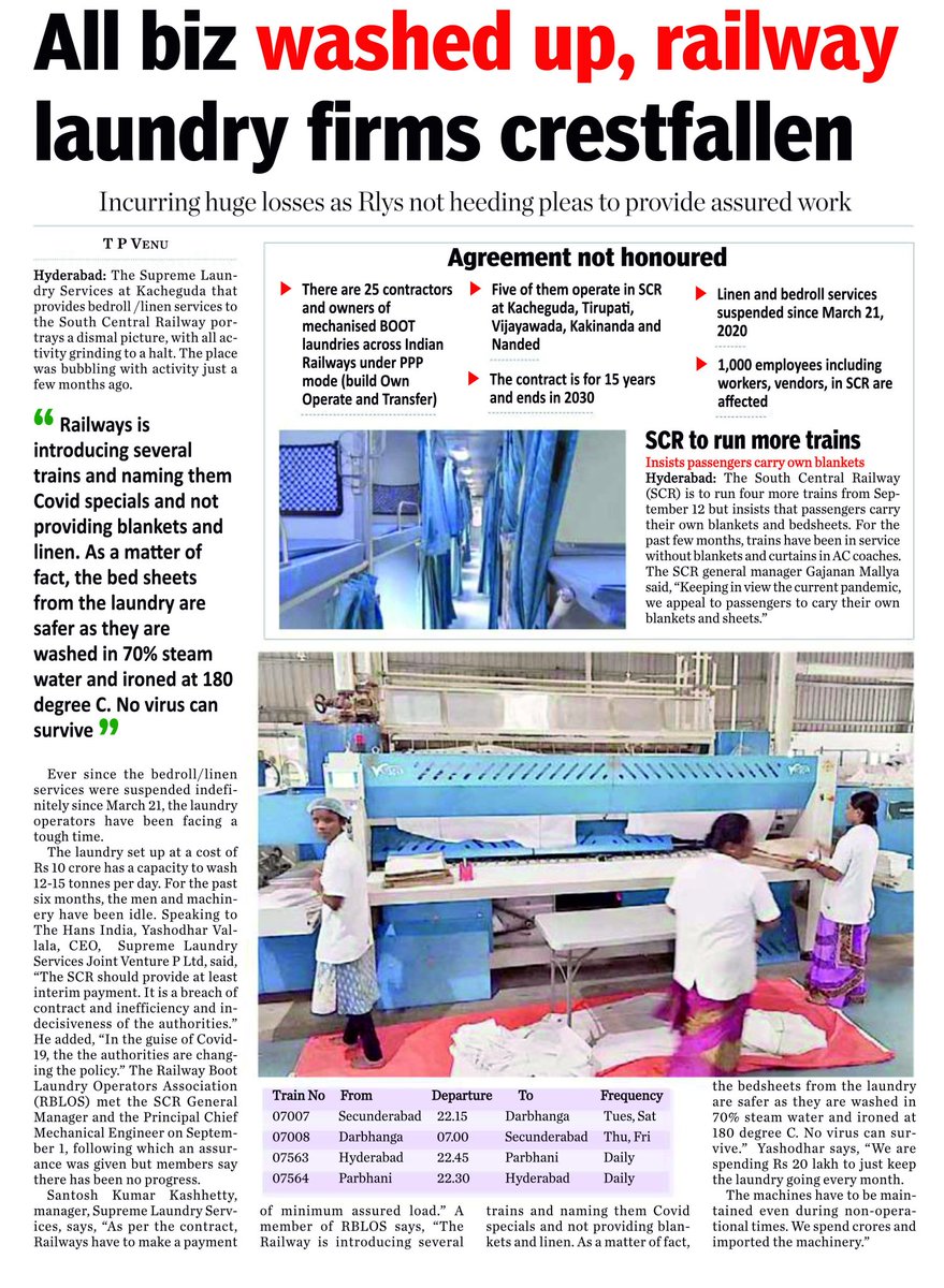 RailBOOTLaundry's tweet photo. Dear @PiyushGoyal ji obtaining growth by supressing railway contractors is not an achievement Growth is when railways along wit all the contractors dependent on it also grow parallely @SCRailwayIndia  Pls release our RightfulDues This is not right example for #AatmaNirbharBharat https://t.co/o0tmyNTsqv