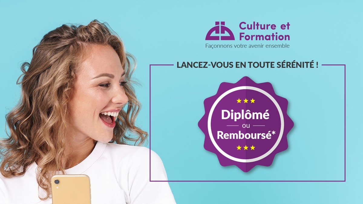 👌 Culture et Formation s'engage pour la réussite de ses élèves avec la garantie Diplômé ou remboursé pour toutes ses préparations au BAC ou au CAP.

Consulter les CVG de l'offre ▶️ culture-formation.fr/offres-remise/